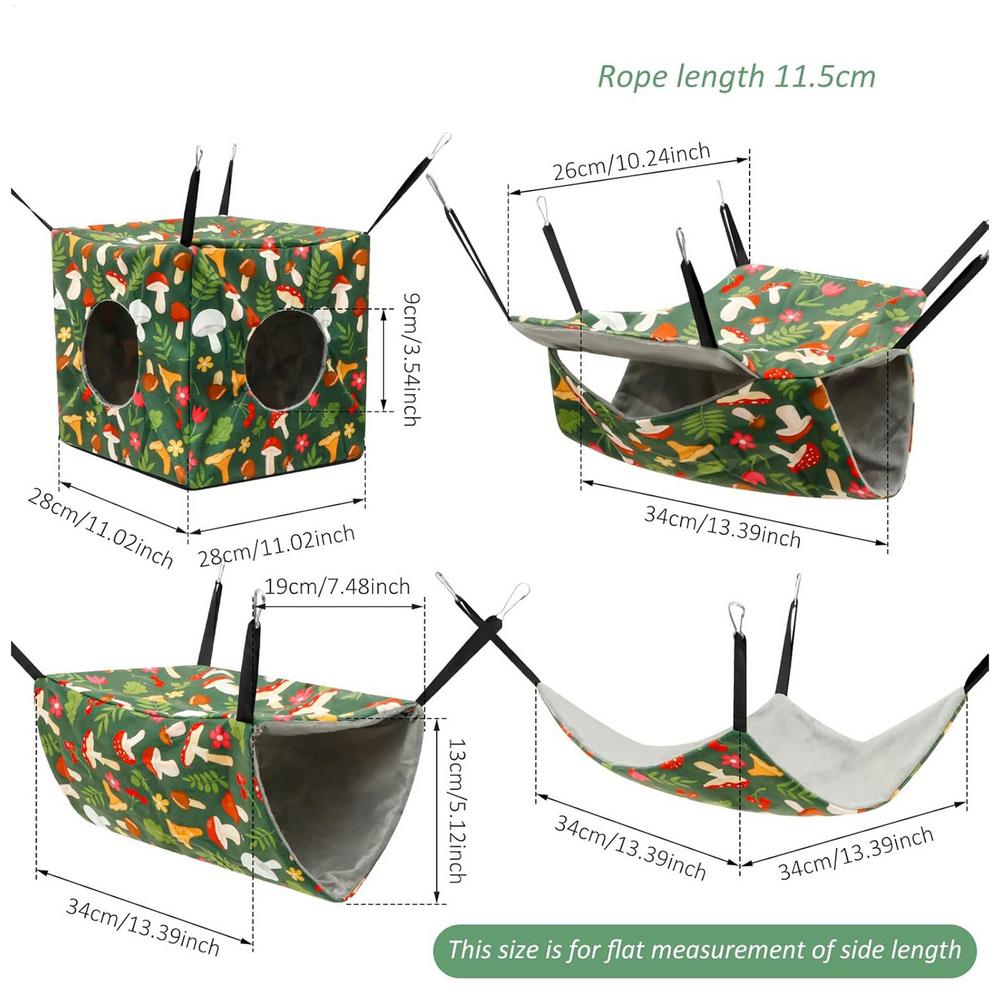 

Small Animal Hammock Bed 4 Pieces Breathable Ferret Tunnel Hammock Pet Cage Accessories Anti-Slip Small Animal Sleeping Bed For зелёный
