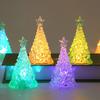 For LED Glowing Christmas Tree Desktop Decorations Xmas Day Party Decor Colorful Festival Ornaments Transparent Crystal Night Li