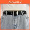 Trendy Ins Punk Style Men's And Women's Denim Decor Square Buckle Waist Belt