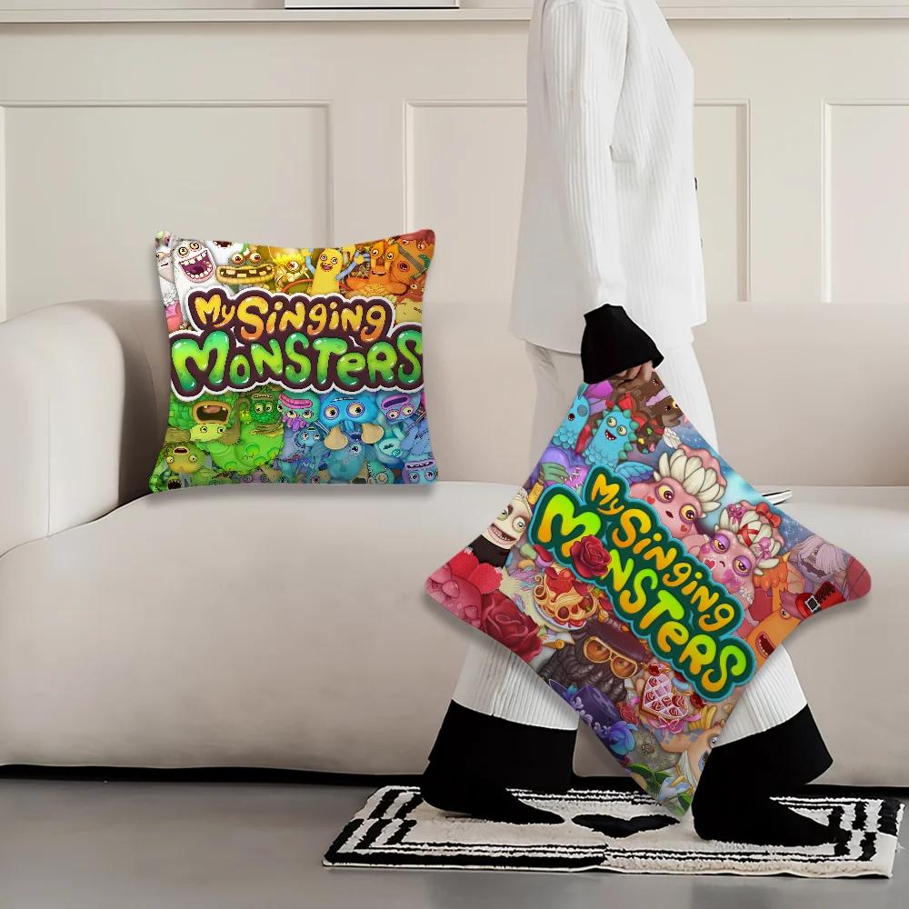 Game My Singing Monsters Cushion Cover Cushion Room Bedroom Headboard Sofa Living Backrest Nap Time Pillow Case