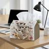 2D Flat, 1 Meerkat Cluster-Style Tissue Box, Home Decor Storage Box, Suitable for Tissues - Modern Minimalist Design, Suitable for Home, Restaurant, H