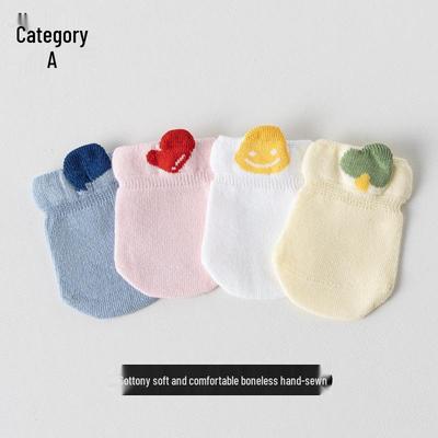Anti-Scratch Cotton Baby Gloves (0-6 Months) for Spring, Autumn, Winter - Hand Protection & Soothing Comfort