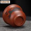 Handmade Red Clay Teacup Color Changing Purple Sand Cup Dragon Phoenix Tea Pairs Large Master Cup Dahongpa Tea Bowl Drinkware