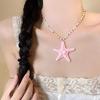 Bohemian Starfish Necklace Dopamine Bead Colorful Trendy Beach Necklace Splicing Beach Surfer Starfish Choker Holiday Choker