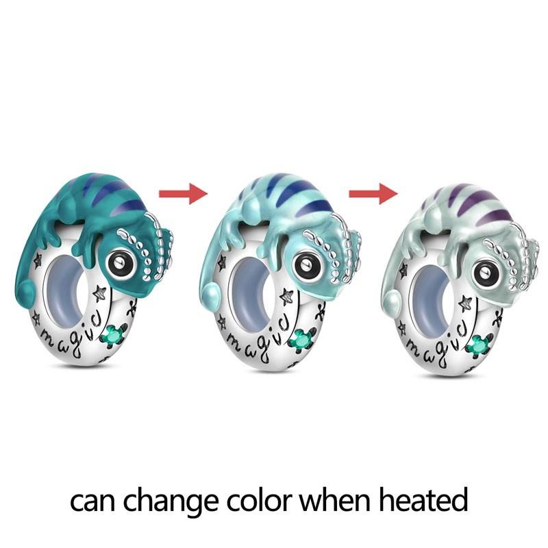 100% 925 Silver Rainbow Zircon Colorful Butterfly Dragon Shaped Silicone Stopper Charms Beads Fit DIY Bracelets Jewelry