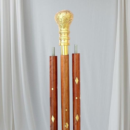 

Nautical Brass Handle Walking Stick Classic Gentleman Walking Cane Luxury Collectible Gift