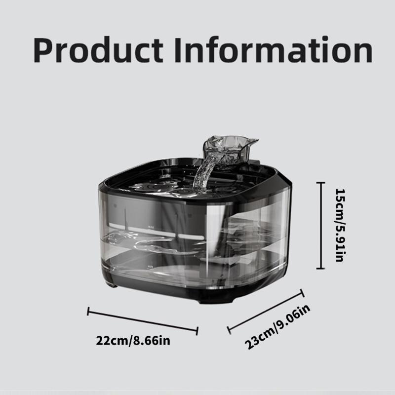 Automatic Pet Water Dispenser 5L Capacity USB Powered Cats Dog Fountain With Quiet Pump and Circulating Hydrations Systems