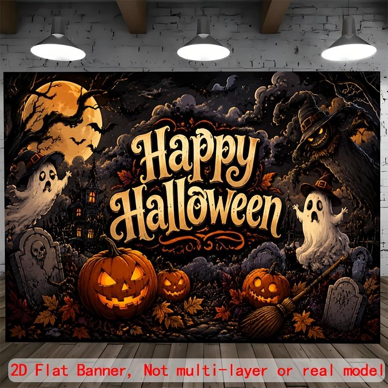 Two-dimensional plane, 1 piece per pack. Suitable for indoor/outdoor Halloween pumpkins and banners - party background fabric