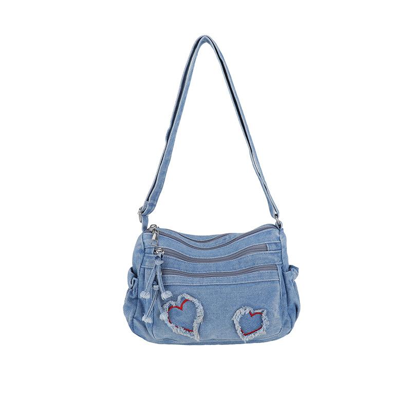 Shoulder Bag Denim Crossbody Bag Women Commuter Handbag