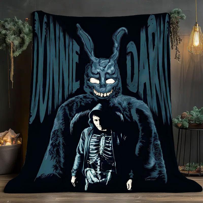 1Pc donniedarko Print Flannel Blanket, High quality Comfortable for All Seasons, Home Decor, Warmth and Comfort, Perfect for Christmas Gifts