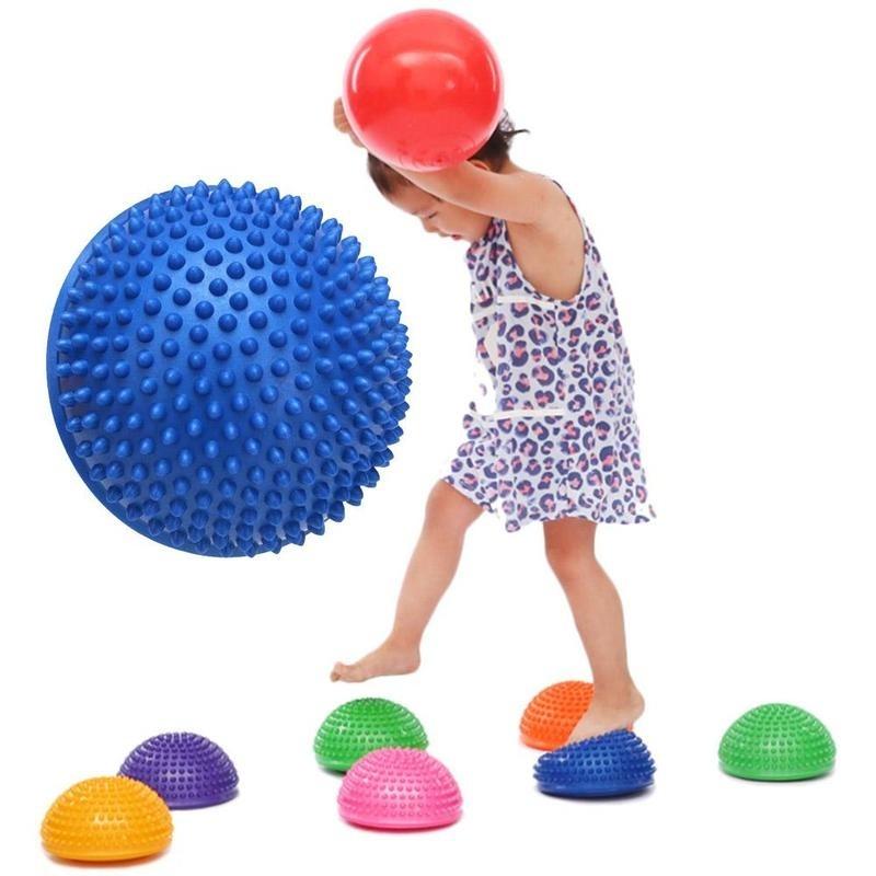 PVC Inflatable Half Yoga Balls Massage Point Fitball Exercises Trainer GYM Pilates Fitness