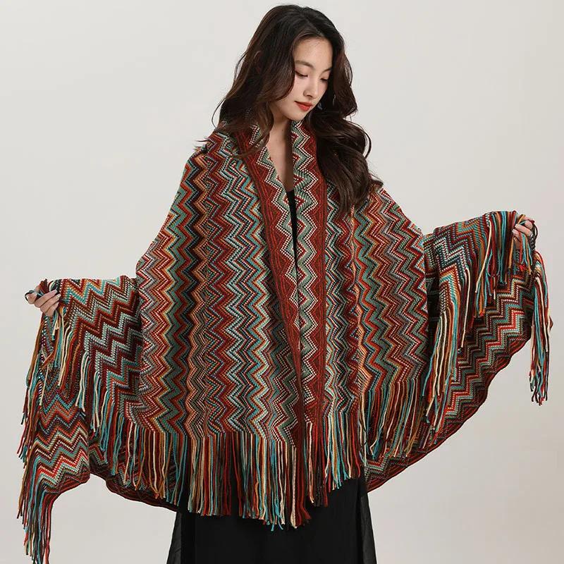 Bohemian Wavy Fringe Shawl Fashion Multifunctional Sofa Cover Blanket For Spring Autumn Shoulder Line Blanket For Office Nap