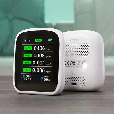 Contor portabil LCD pentru calitatea aerului 3 în 1/8 in1 WiFi PM1.0 PM2.5 PM10 CO2 TVOC HCHO Tester de temperatură și umiditate cu alarmă vocală