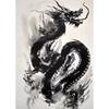 Chinesische Tuschezeichnung Retro Tiere Vintage Poster Tiger Panda Drache Nashorn Retro Leinwand Wandkunst Wohnzimmer Heimdekoration