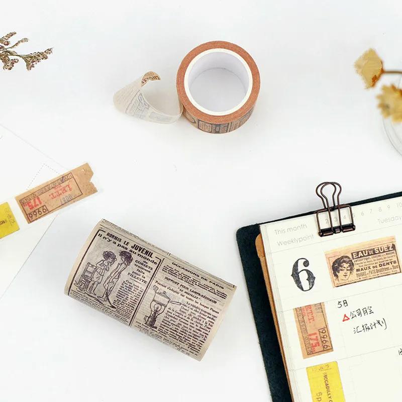 New Retro Washi Tape Set Decorative Scrapbook Masking Washitape Washing Decoration Diy Sticker Kawaii Stationery School Supplies