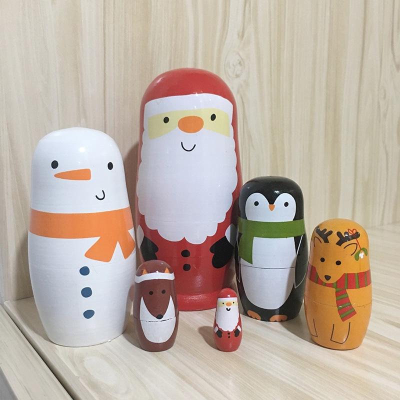 Charming Wooden Santa Claus Nesting Doll Set 6 Layers Of Festive Home Decor And Gifts For The Holidays