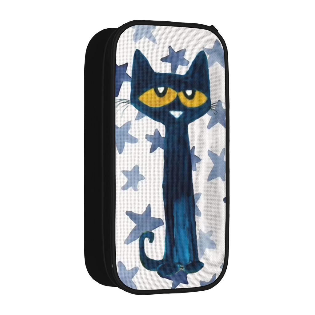 Cute Cartoon Cat Petes the Cat Pencil Case Pencil Pouch Pen Box Big Capacity Pencil Bags School Supplies Stationery