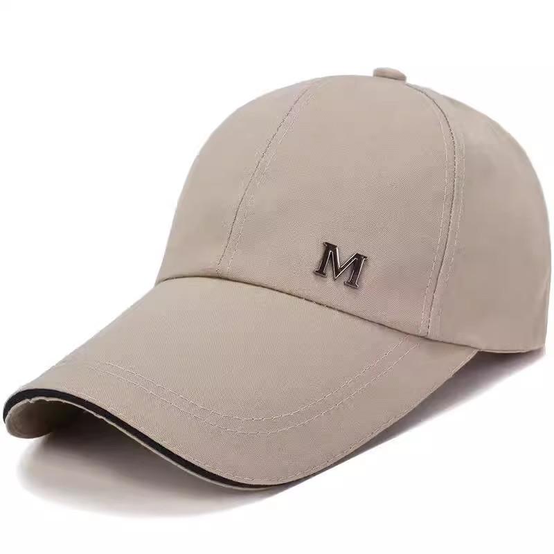 M Letters Embroidery Men Large Brimmed Baseball Caps Outdoor Sun Protection