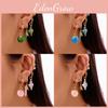 Pink Ocean Shell Earrings For Women With Electroplating Beach Resort Jewelry