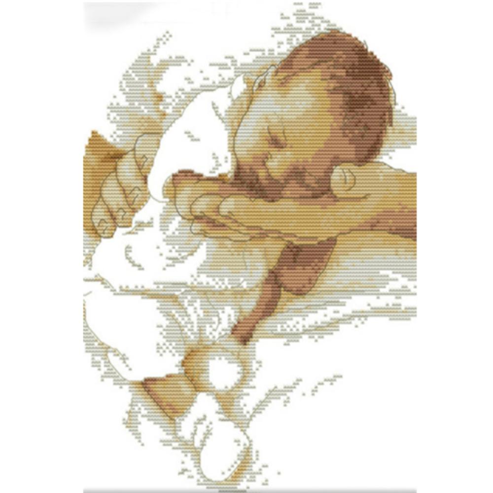 huacan Full Drill Square Diamond Painting 5D Portrait DIY Diamond Embroidery Father And Baby Home Decoration