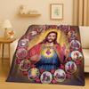 throw featuring Jesus flannel Warm Blanket King Size Throw Travel Blanket for adult Children Gift Decor Throw for Bed and Sofa