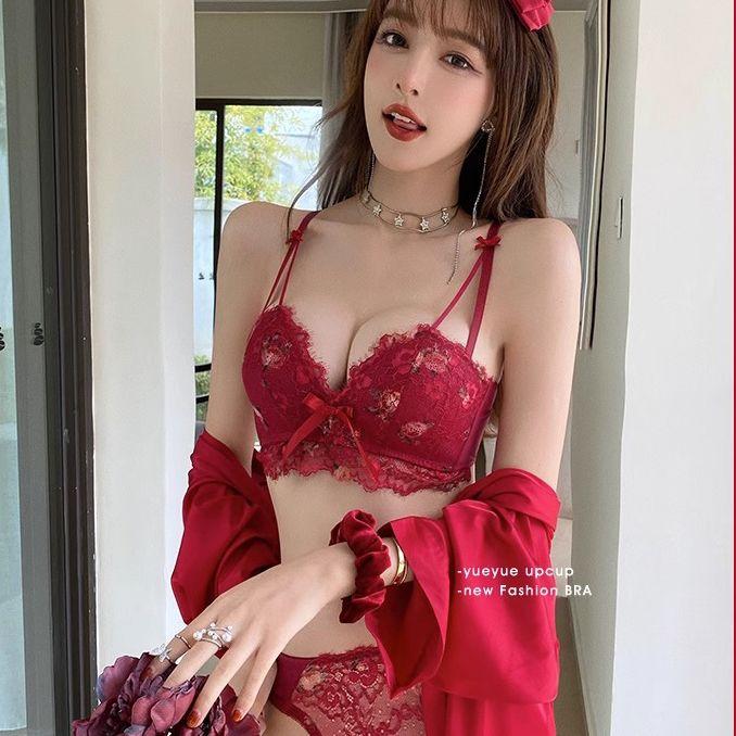 Women Floral Bras Sling Backless Deep V Bras 3/4 Cup Underwear Lady Fashion Bras