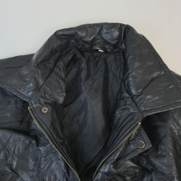 Daiei Trading Lamb Leather Sten Collar Coat Men L Black Quilted(USED)