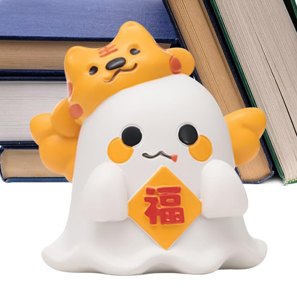 

Ghost Figurine Small Halloween Sculpture Cute Resin Decorative Figurine Ornament for Display Cabinet Bedroom Living Room