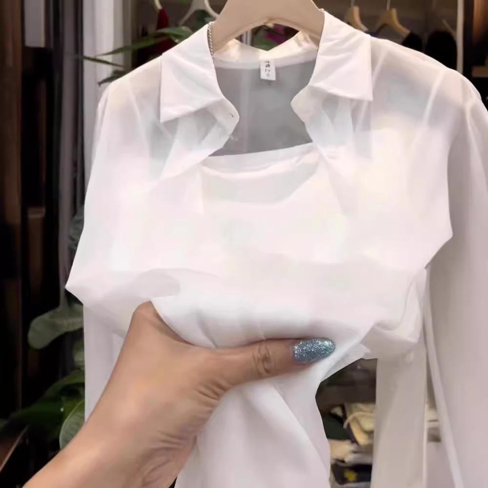 Women's Pearlescent Ice Silk Sun Protection Jacket - Lightweight, Smooth, Trendy Summer Cardigan