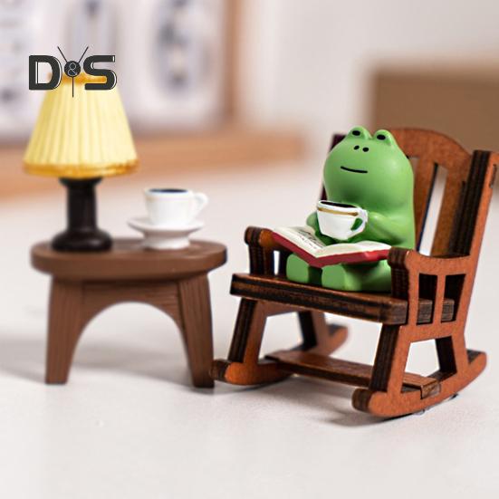 Pryskyřice Funny Frog Socha Neblednoucí Unikátní Funny Frog Socha Sculpture Desktop Dekorace