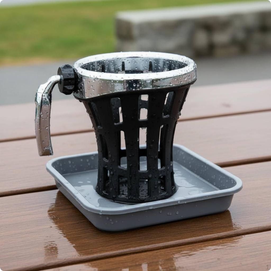 Motorcycle Cup Holder Openwork Handlebar Drink Aluminum Vehicle Accessory Black