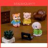Adorable Resin Animal Figurines For Car Decor Cute Cat Pig Dog Desk Ornaments