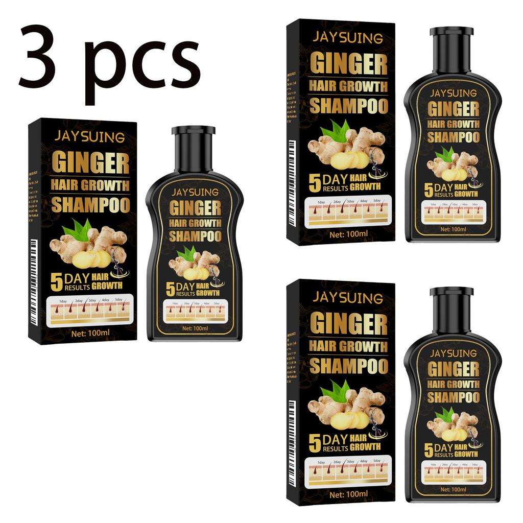Jaysuing Ginger Anti-Hair Loss Shampoo 100ml - Herbal Natural Shampoo for Oil Control, Hair Growth, Thickening, Anti-Hair Loss, and Strengthening.