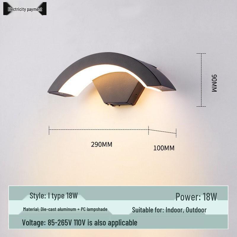 Waterproof Minimalist LED Wall Light with Smart Sensor for Outdoor Use