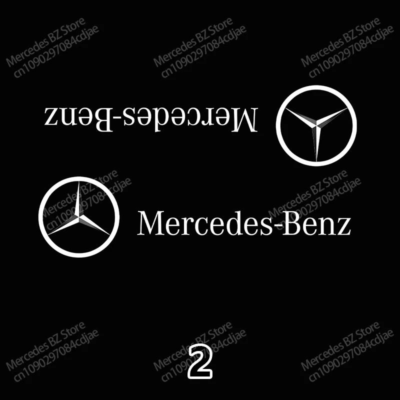 Car Sticker 2026 New For Benz 2pcs LED Car Rearview Glass Film Ghost Shadow Projector Light For Mercedes Benz W222 W223 W205 W21