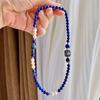 Vintage 5mm Natural Lapis Lazuli Freshwater Pearl Design Multi-loop Bracelet Bracelet