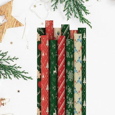 5PCS New Paper Christmas Gift Wrapping Paper 50*70cm DIY Craft Paper Roll DIY Gift Paper Christmas