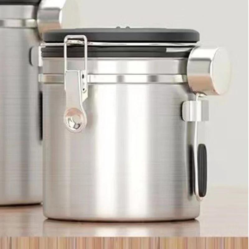 Stainless Steel Coffee Beans sealed jar Vacuum Storage Container Large Capacity Grains Tea Nut Snack Keep Fresh Storage Jar