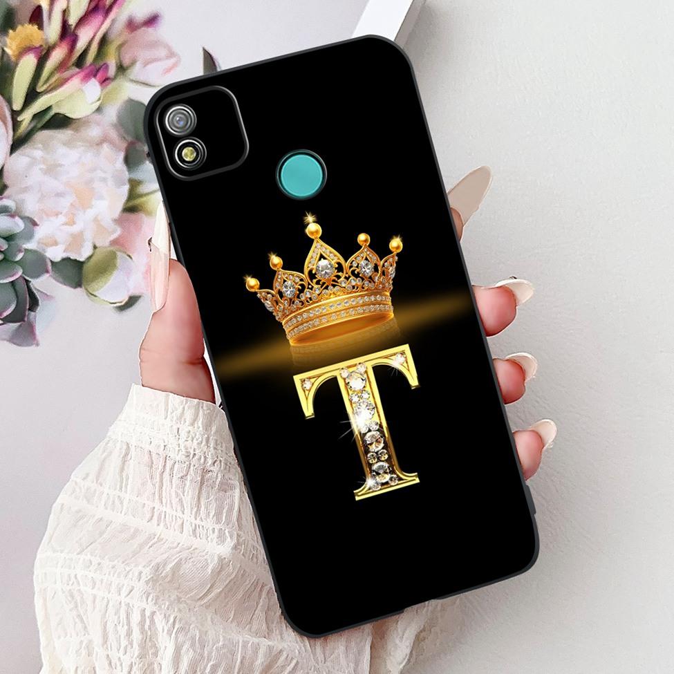 6.0" For Techno Pop4 BC2c BC1s Back Cover For Tecno Pop 4 Case Black Luxury A-Z Letters Fashion Soft TPU Bumper Funda Coque