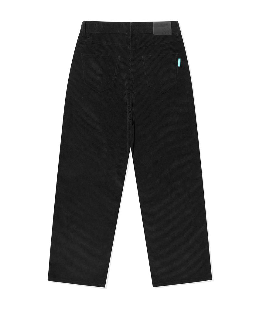 WACKY WILLY Women'S Corduroy Semi-Wide Pants Black