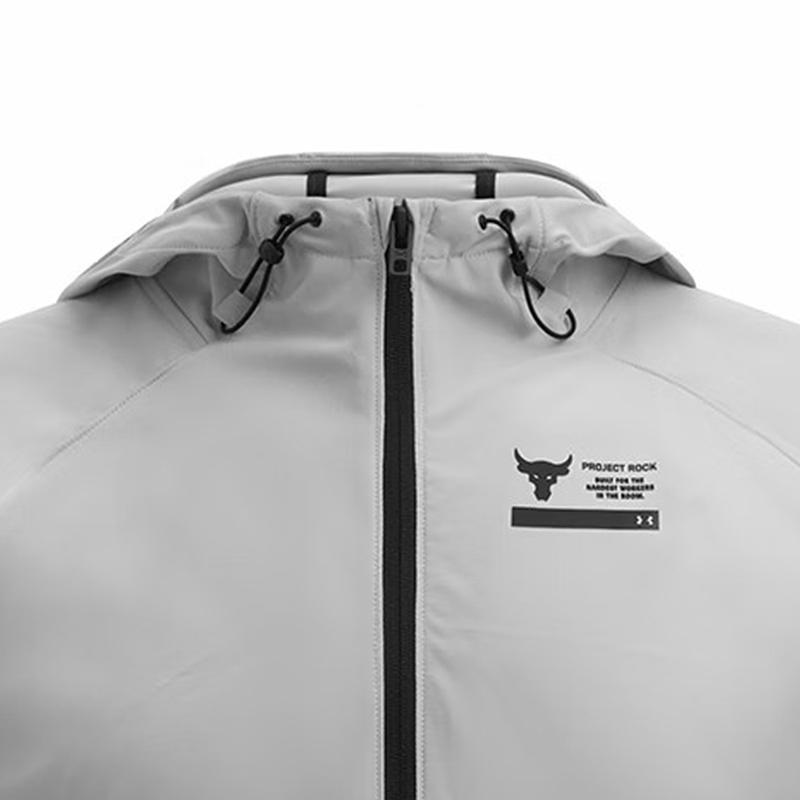 Under Armour Unaufhaltsam Pro Rock Unaufhaltsam Locker Geschnitten Kapuzen-Reißverschlussdesign Langarmjacke Herrenjacke Modern-Grau 1380538-011