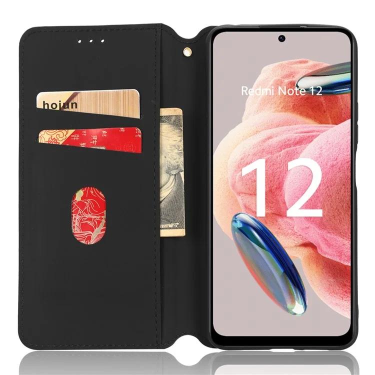 

Для Xiaomi Redmi Note 12 4G Чехол-подставка для телефона Кошелек с ромбовидным рисунком Чехол из искусственной кожи с принтом