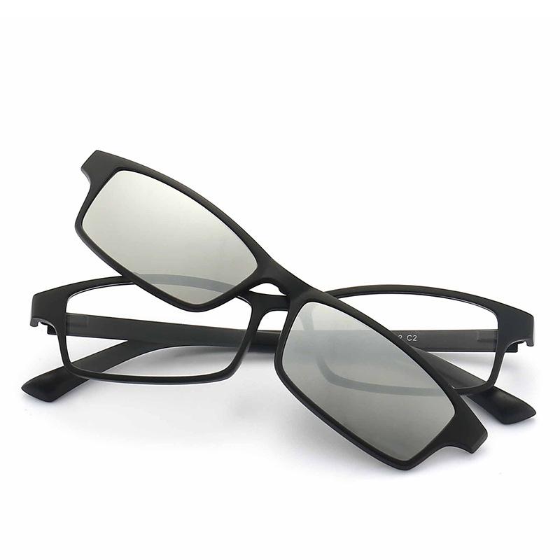 Fashion Magnetic Optical Frame Men Women With 5 Clip On Sunglasses For Myopia Eyeglasses Unisex