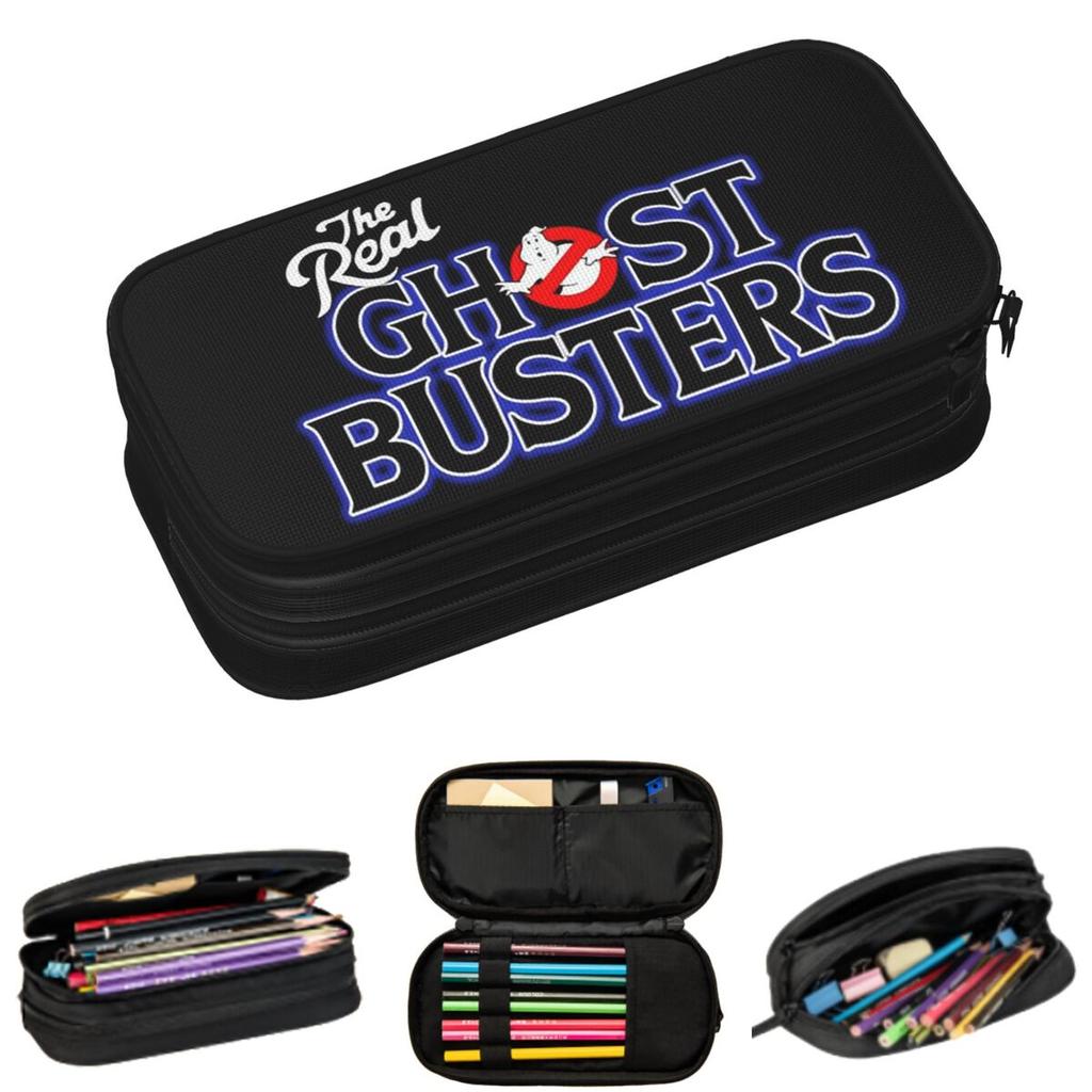The GhostBusters Logo Pattern Pencil Cases for Student Gifts Pen Box Pencil Bag Large Storage Pencil Pouch