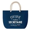 Blue Beach Bag Rope Handle Certified Best Secretary Colleague Birthday Christmas Gift | Large Carry Bag &; Sport