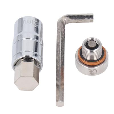 Car Oil Drain Plug Screw M14x1.25 Stainless Steel Oil Pan Drain Plug with Extended Head and Wrench