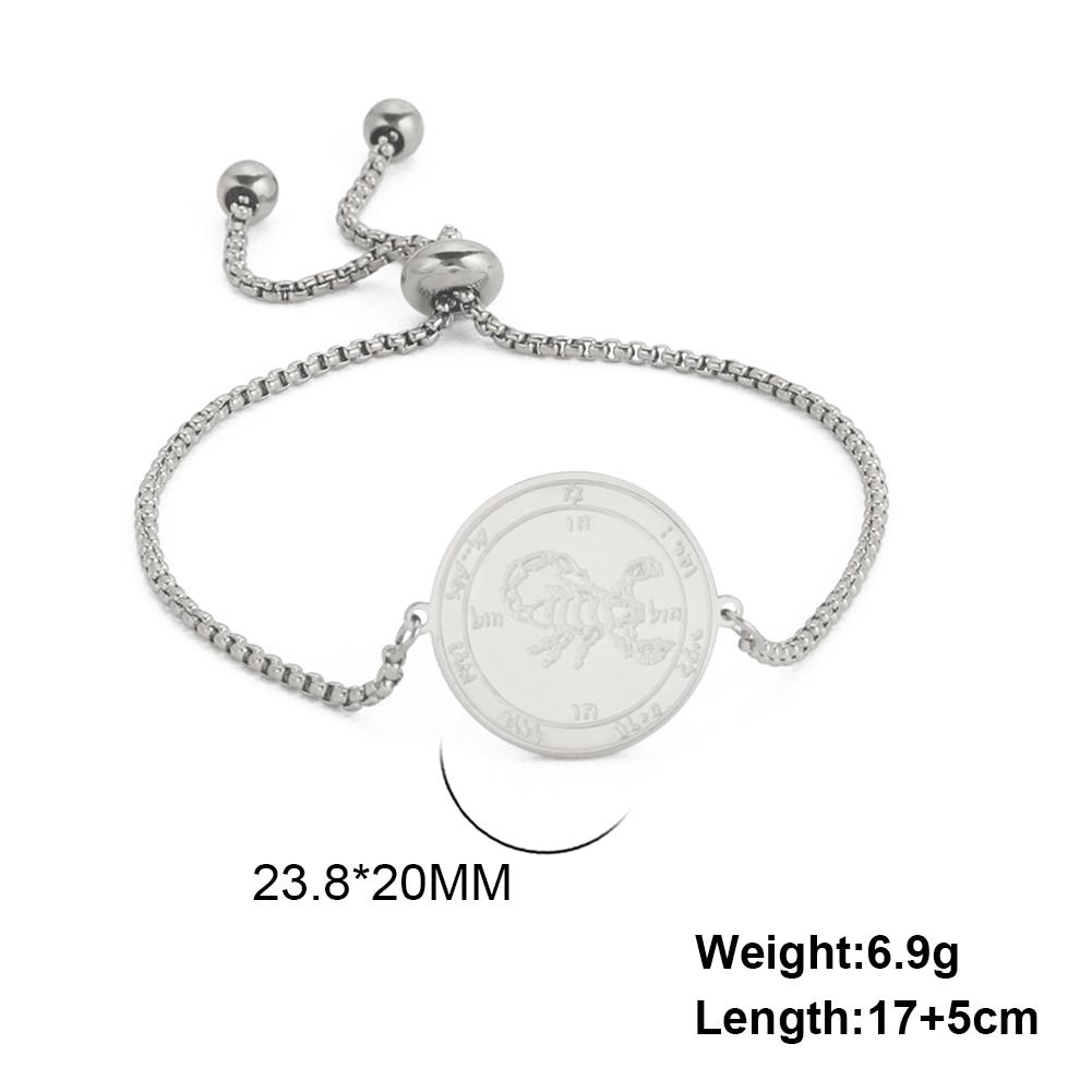 Teamer Key of Solomon Pentacle Bracelet Stainless Steel Gold Color Bracelet Magical Astrology Jewelry Jupiter Sun Venus
