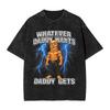 Was Papa will, bekommt Papa Herren T-Shirts Gewaschen Vintage T-Shirts Kurzarm Rundhals T-Shirts Reine Baumwolle Bedruckte Oberteile
