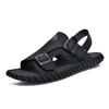 Sommer Herren Sandalen aus echtem Leder, rutschfest, dicke Sohle, geschlossene Zehenpartie, Strandschuhe, atmungsaktiv, weiche Sohle, Outdoor Freizeit Hausschuhe.