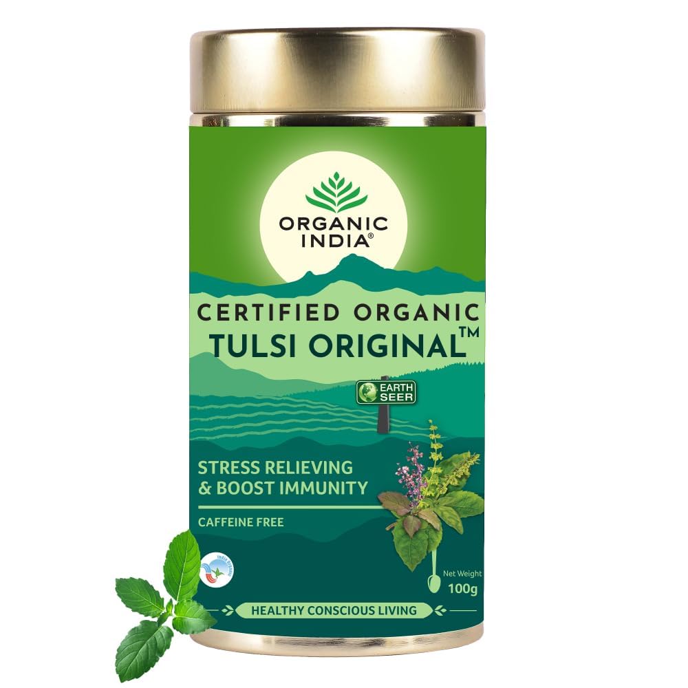 

Organic India Tulsi Original Loose Leaf Herbal Tea 100 g Pack For Relaxing Daily Brewing And Natural Aromatic Experience